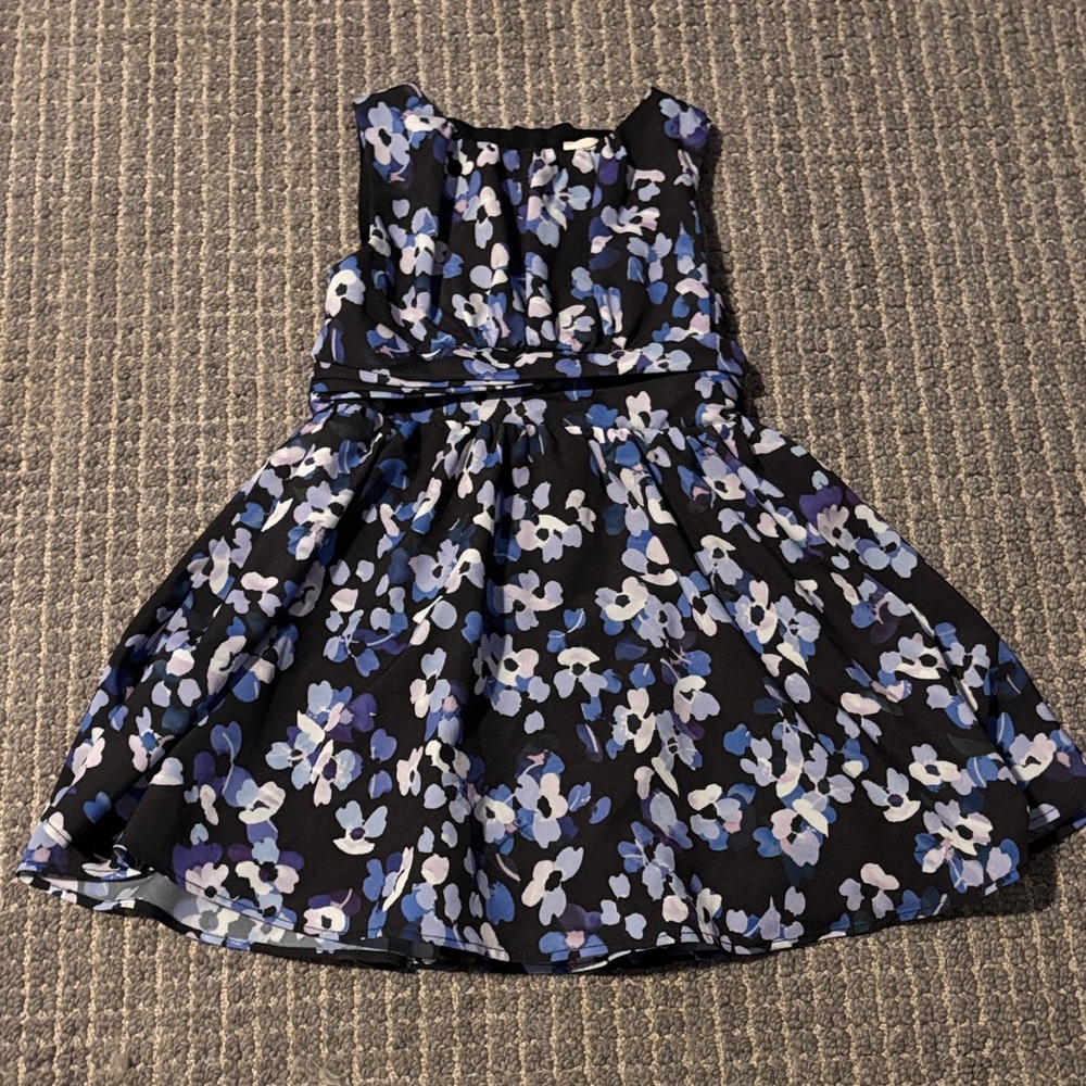 Kate Spade Kids Floral Dress in Blue and Black
